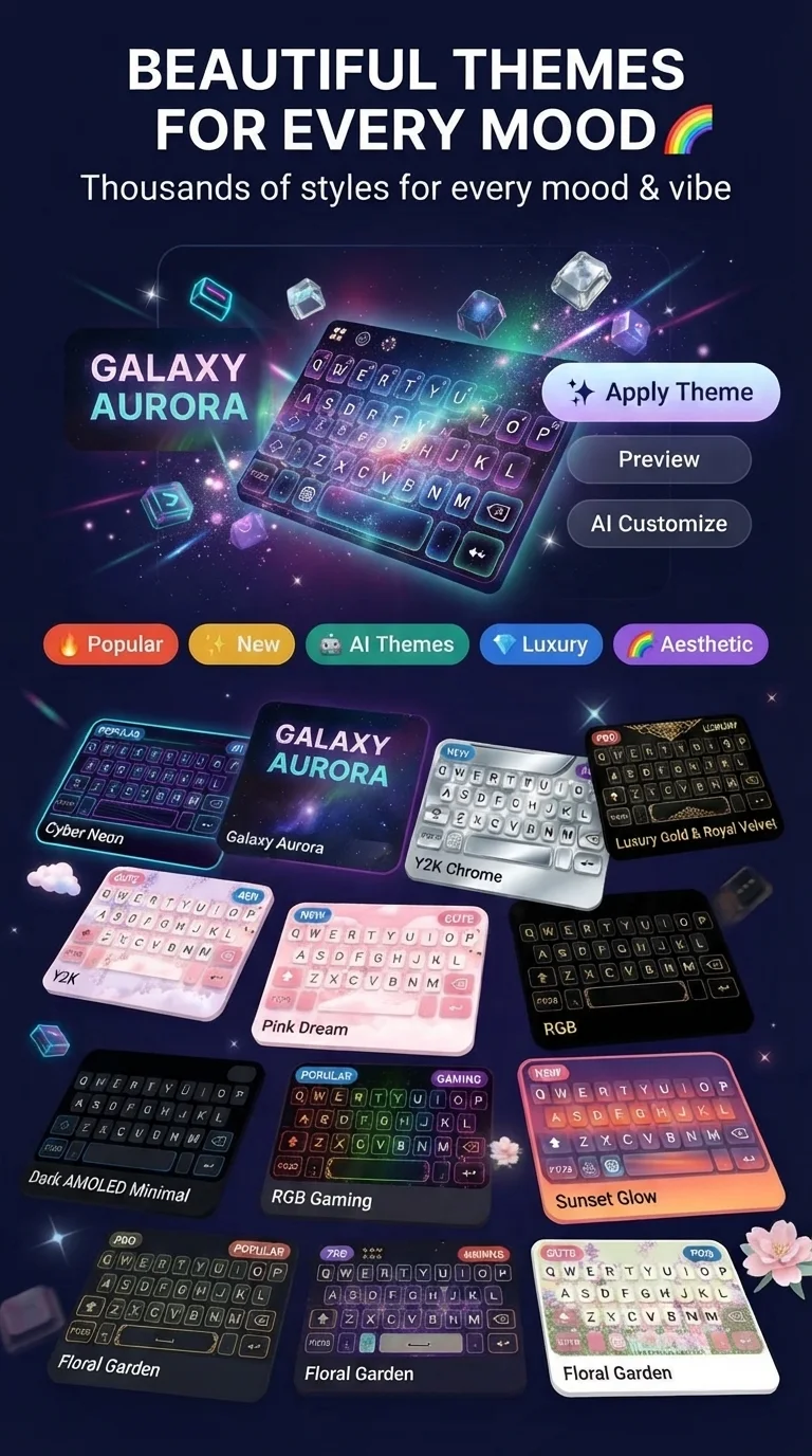 AI Keyboard Themes & Fonts, screen 1