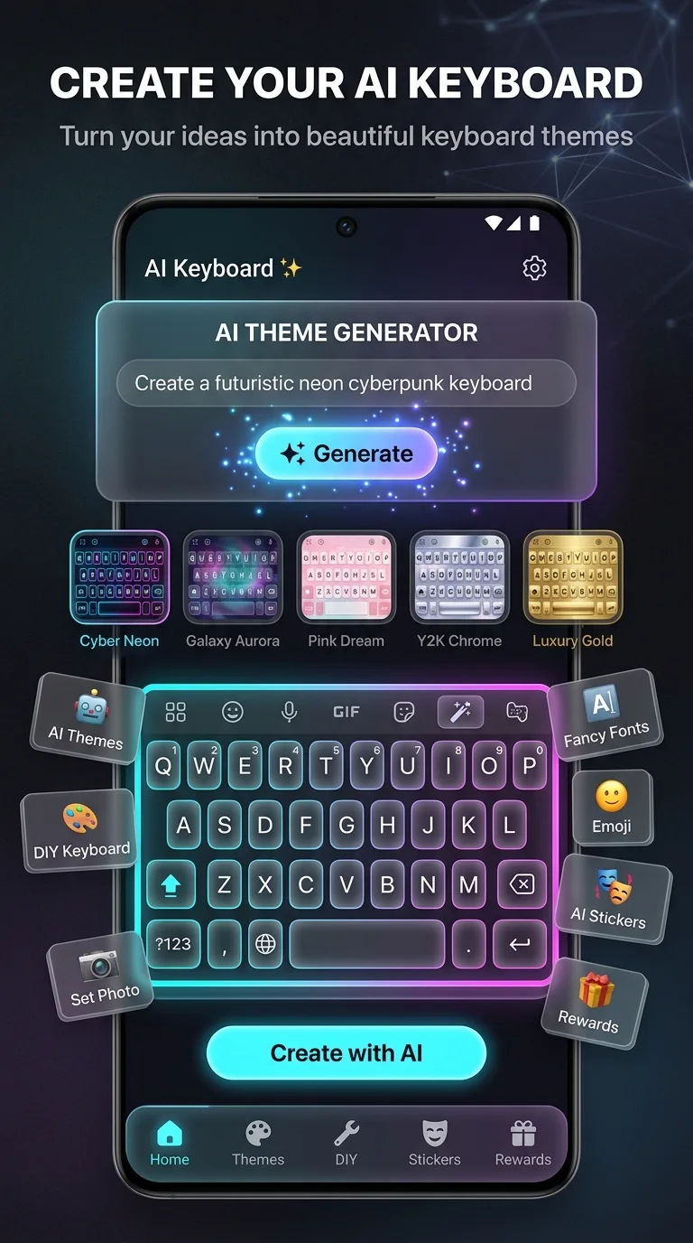 AI Keyboard Themes & Fonts, screen 2