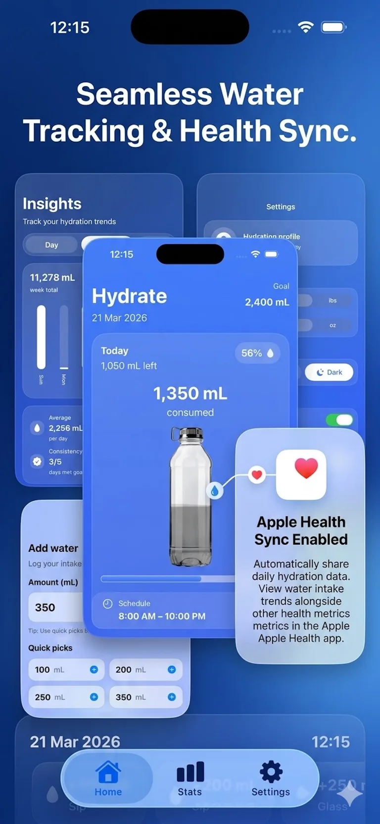 AquaCall: Drink Water Reminder, screen 1