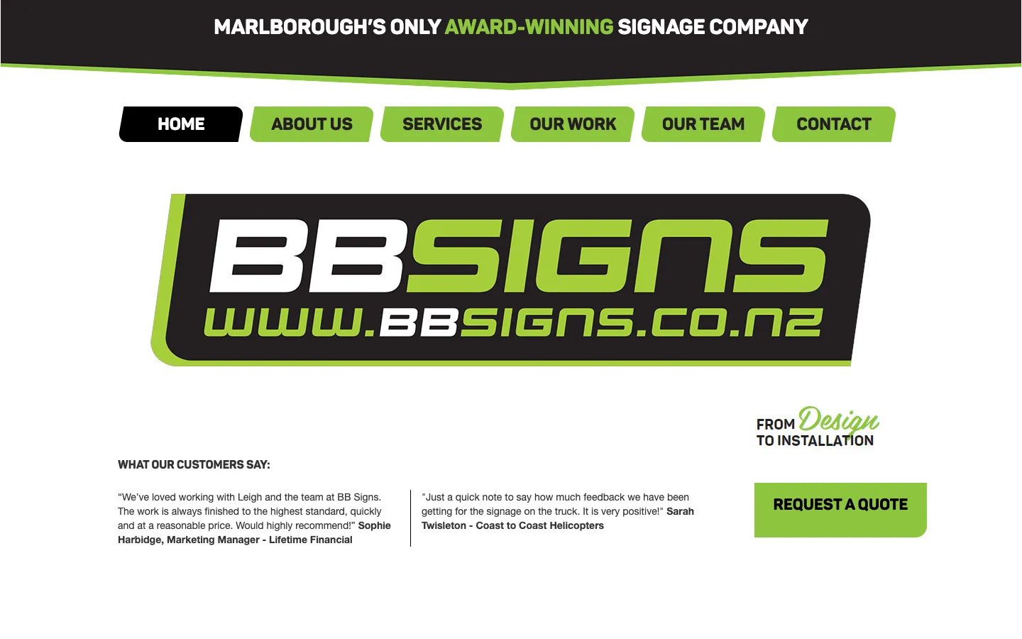 BB Signs: Home