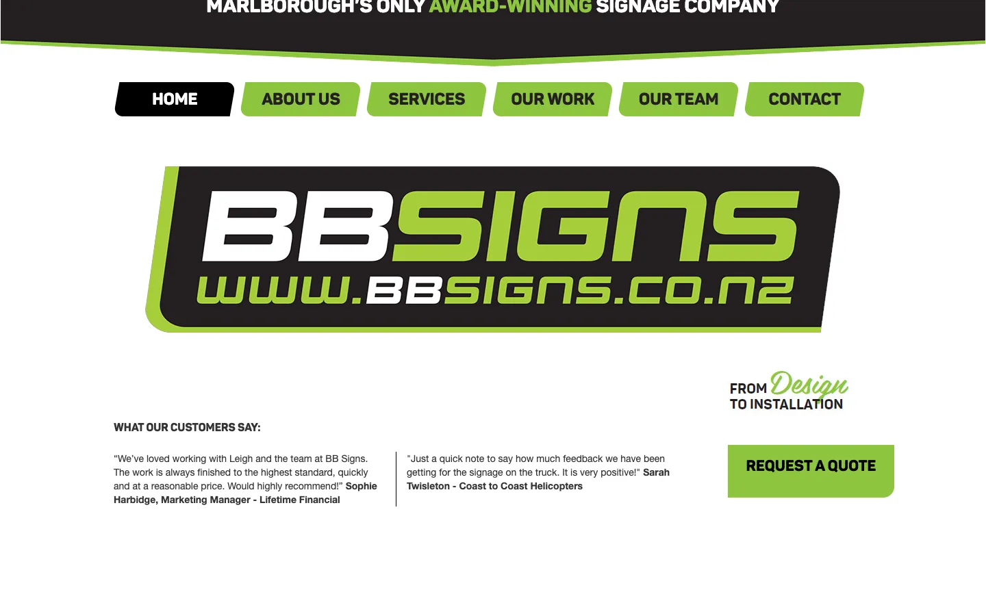 BB Signs: The quote button