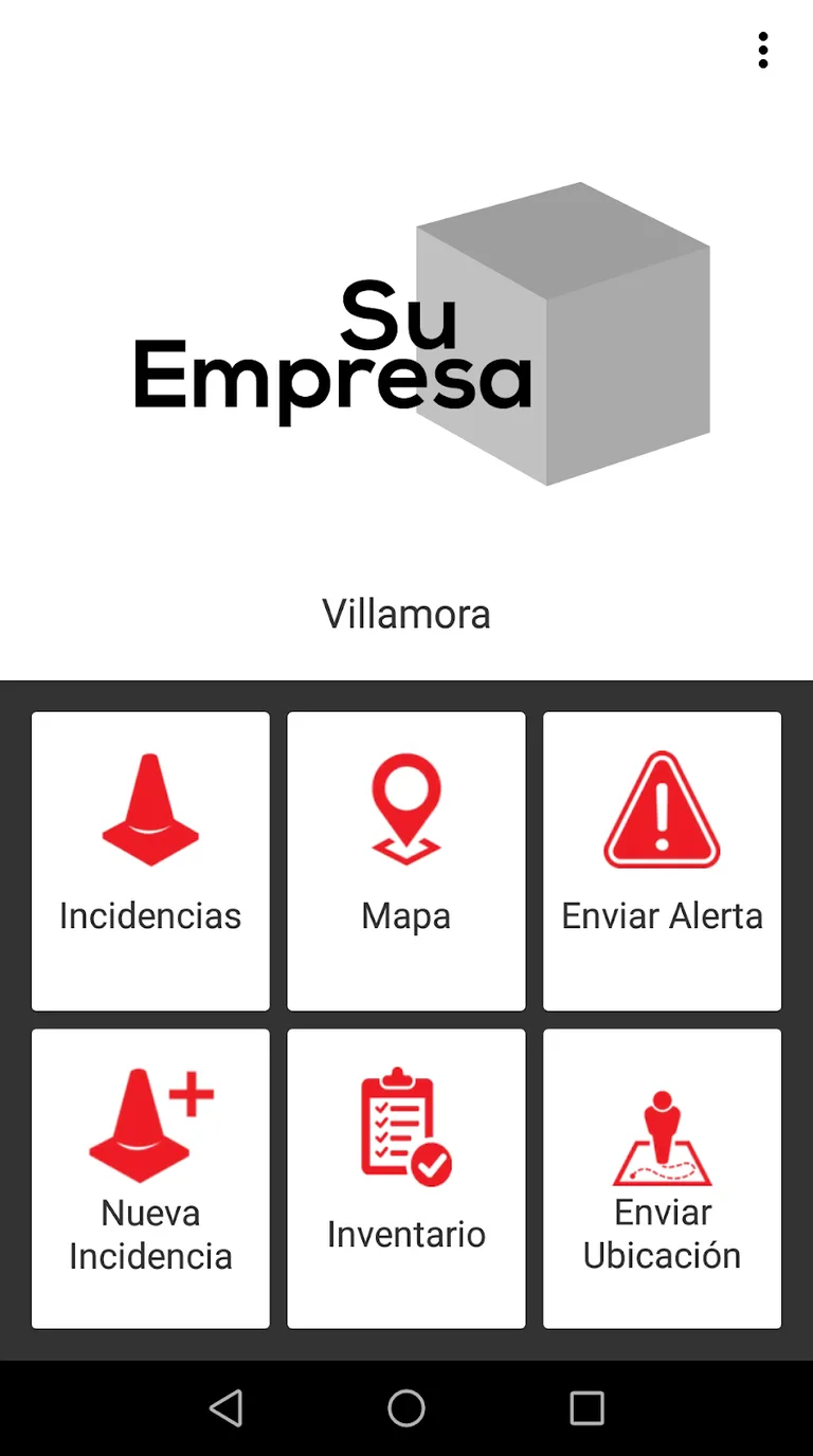 LiVe Gestión de incidencias, screen 1