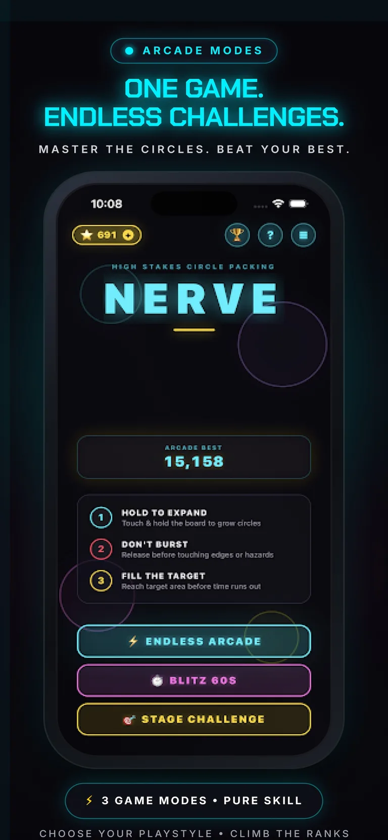 Nerve — Circle Puzzle Arcade, screen 2