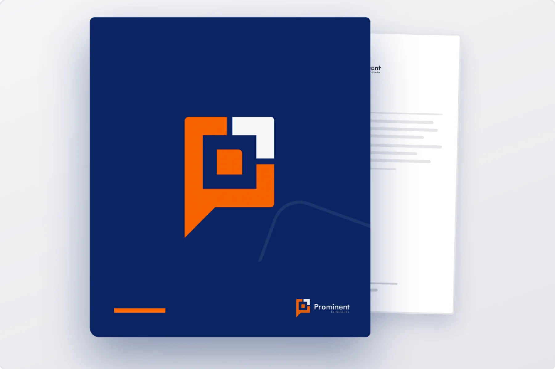 Presentation folder with the symbol on a navy cover